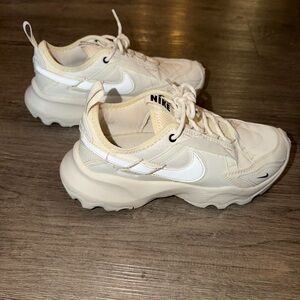 Nike Cream and White Chunky Platform Runner Sneakers